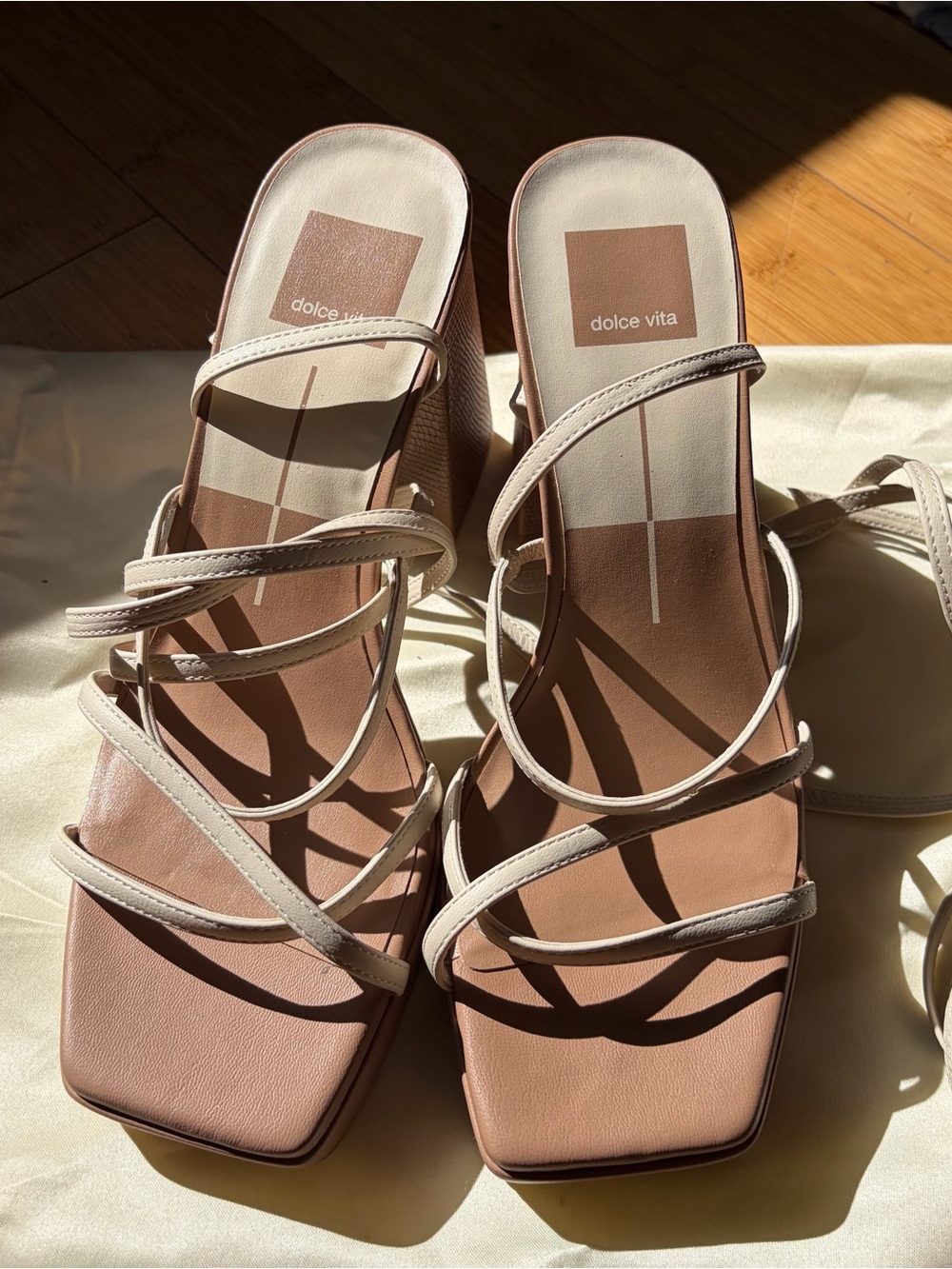 Dolce Vita Neutral-Strap Square-Toe Block Heel Sandals